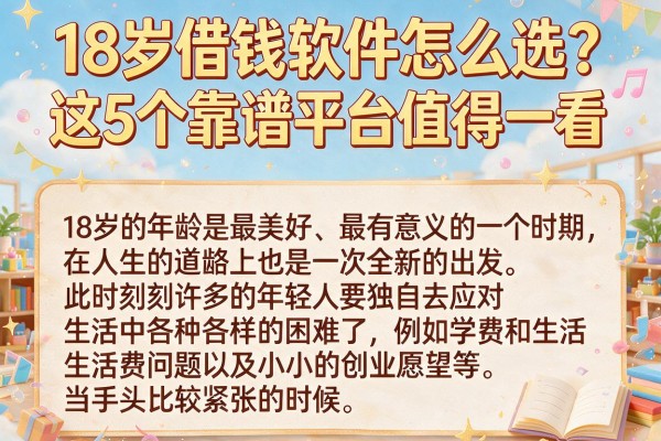 18岁借钱软件怎么选？这5个靠谱平台值得一看