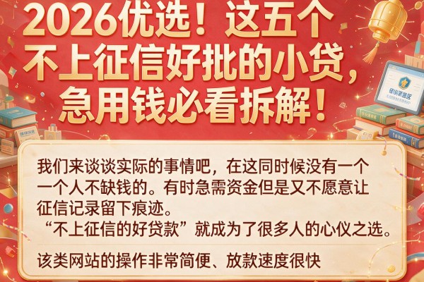 2026优选!这五个不上征信好批的小贷,急用钱必看拆解