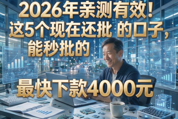 2026年亲测有效！这5个现在还能秒批的口子，最快下款4000元