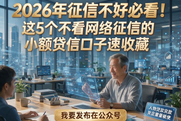 2026年征信不好必看！这5个不看网络征信的小额贷款口子速收藏