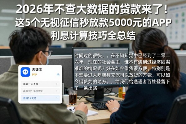 2026年不查大数据的贷款来了！这5个无视征信秒放款5000元的APP，利息计算技巧全总结