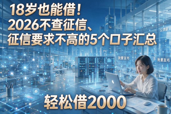 18岁也能借!2026不查征信、征信要求不高的5个口子汇总,轻松借2000