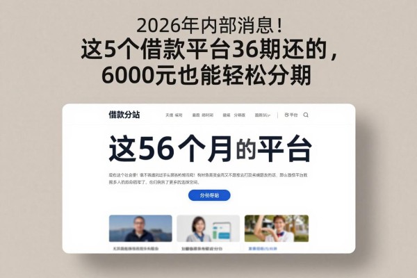 2026年内部消息!这5个借款平台36期还的,6000元也能轻松分期