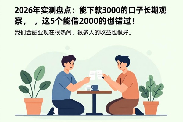 2026年实测盘点：能下款3000的口子长期观察，这5个能借2000的也别错过！