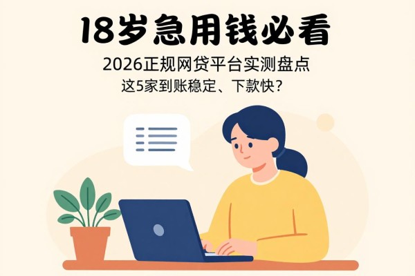 18岁急用钱必看!2026正规网贷平台实测盘点:这5家到账稳定、下款快