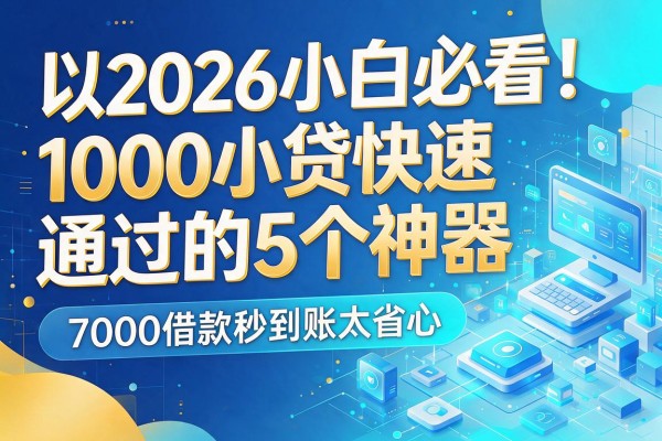 2026小白必看!1000小贷快速通过的5个神器,7000借款秒到账太省心