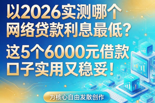 2026实测哪个网络贷款利息最低？这5个6000元借款口子实用又稳妥！
