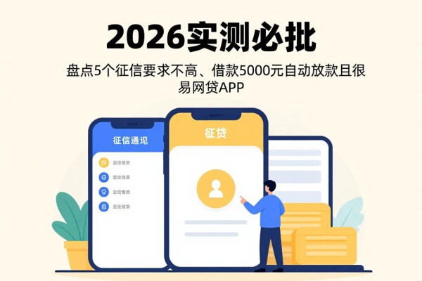 2026实测必批！盘点5个征信要求不高、借款5000元自动放款且很容易通过的网贷APP