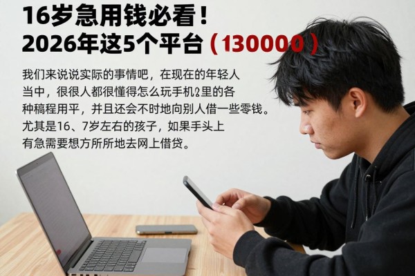 16岁急用钱必看！2026年这5个平台十六岁能借款3000，立刻收藏