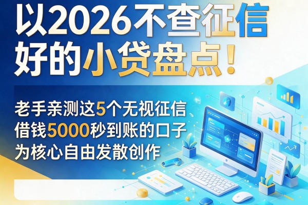 2026不查征信好的小贷盘点!老手亲测这5个无视征信、借钱5000秒到账的口子
