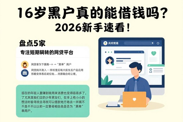 16岁黑户真的能借钱吗？2026新手速看！盘点5家专注短期周转的网贷平台