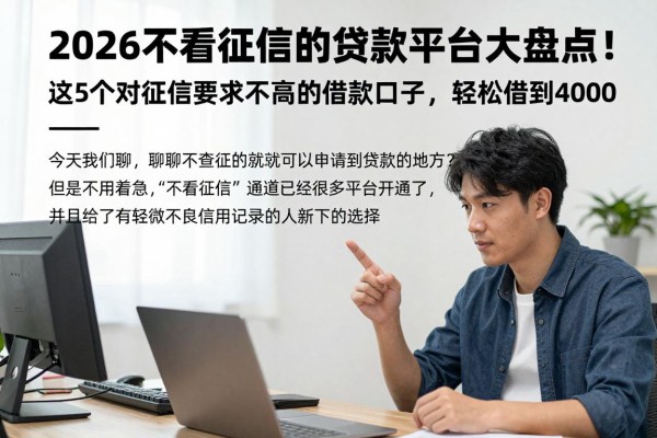 2026不看征信的贷款平台大盘点！这5个对征信要求不高的借款口子，轻松借到4000