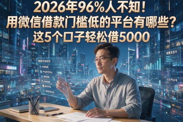 2026年96%人不知!用微信借款门槛低的平台有哪些?这5个口子轻松借5000