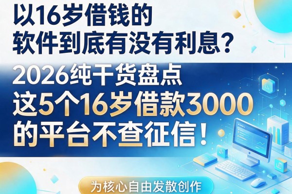 16岁借钱的软件到底有没有利息?2026纯干货盘点:这5个16岁借款3000的平台不查征信!