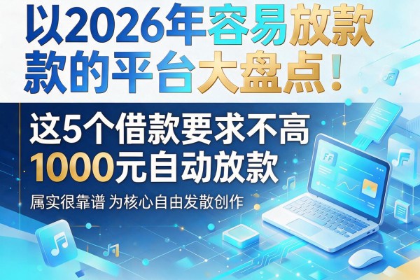 2026年容易放款的平台大盘点!这5个借款要求不高、1000元自动放款,属实很靠谱
