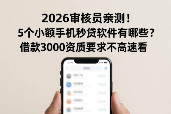 2026审核员亲测!5个小额手机秒贷软件有哪些?借款3000资质要求不高速看