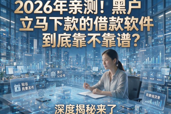 2026年亲测！黑户立马下款的借款软件到底靠不靠谱？深度揭秘来了！