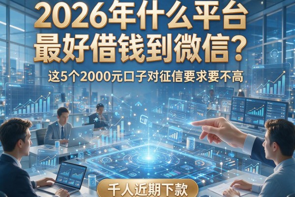 2026年什么平台最好借钱到微信?这5个2000元口子对征信要求不高,千人近期下款!