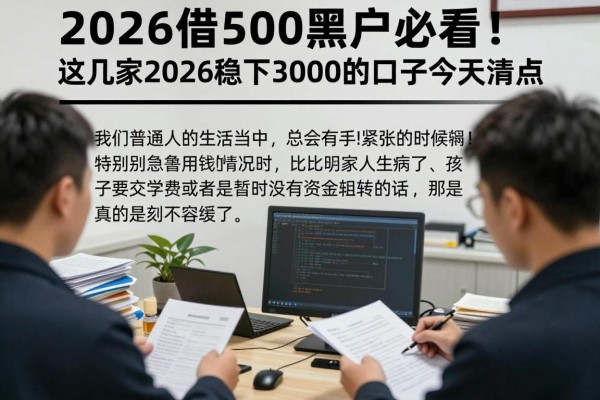2026借500黑户必看!这几家2026稳下3000的口子今天清点