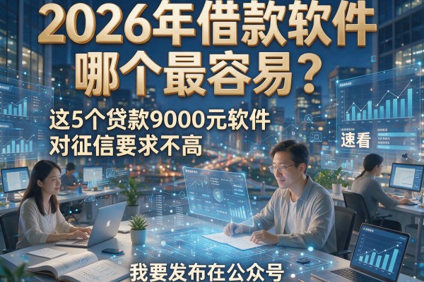 2026年借款软件哪个最容易？这5个贷款9000元软件对征信要求不高，速看！