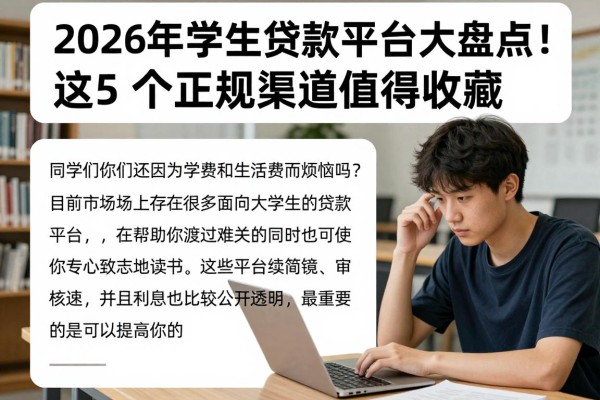 2026年学生贷款平台大盘点!这5个正规渠道值得收藏