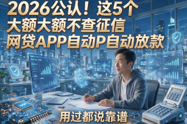 2026公认!这5个大额不查征信网贷APP自动放款,用过都说靠谱