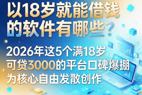 18岁就能借钱的软件有哪些？2026年这5个满18岁可贷3000的平台口碑爆棚