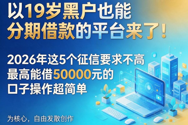 19岁黑户也能分期借款的平台来了!2026年这5个征信要求不高、最高能借50000元的口子操作超简单