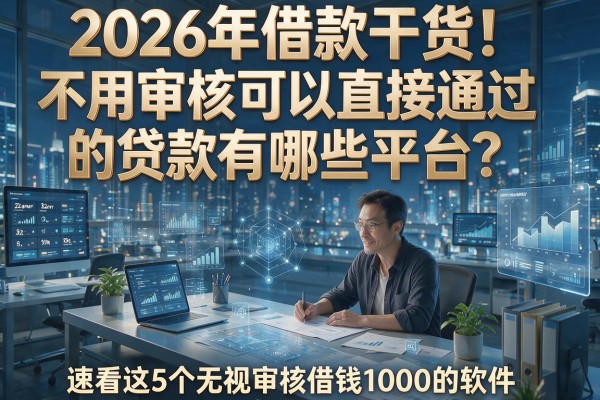 2026年借款干货！不用审核可以直接通过的贷款有哪些平台？速看这5个无视审核借钱1000的软件