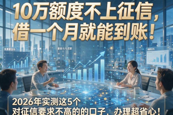 10万额度不上征信，借一个月就能到账！2026年实测这5个对征信要求不高的口子，办理超省心