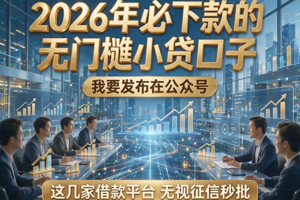 2026年必下款的无门槛小贷口子，这几家借款平台无视征信秒批