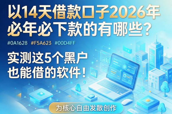 14天借款口子2026年必下款的有哪些?实测这5个黑户也能借的软件!