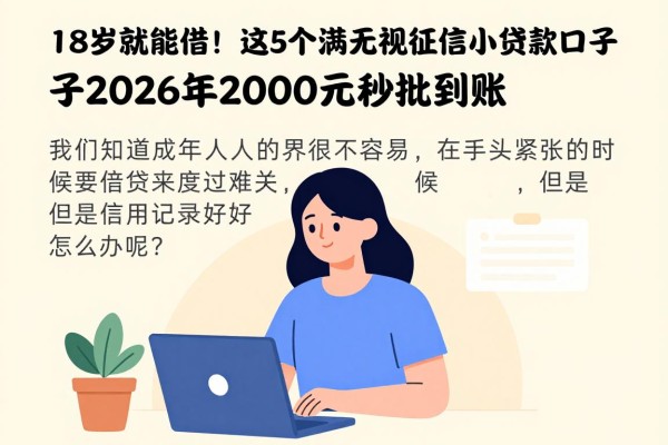 18岁就能借!这5个满18无视征信小额贷款口子,2026年2000元秒批到账