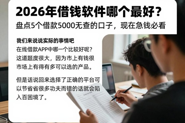 2026年借钱软件哪个最好?盘点5个借款5000无查的口子,现在急用钱必看
