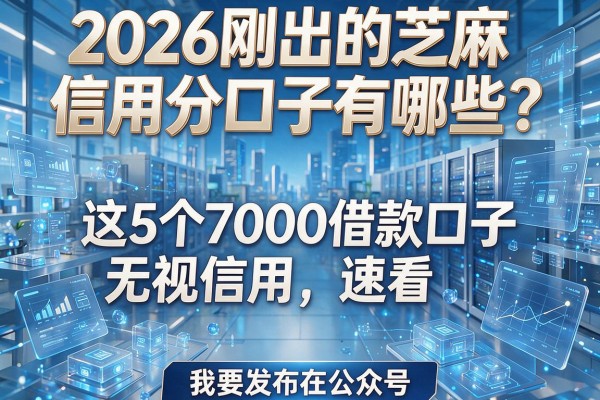 2026刚出的芝麻信用分口子有哪些?这5个7000借款口子无视信用,速看!