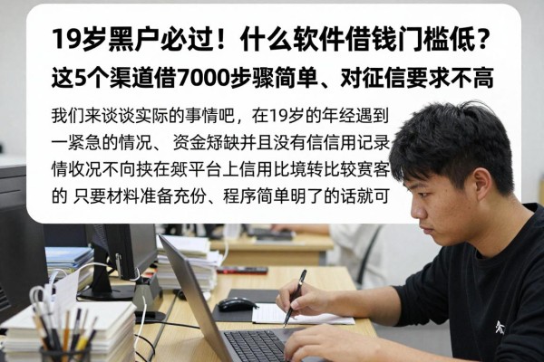 19岁黑户必过!什么软件借钱门槛低?这5个渠道借7000步骤简单、对征信要求不高