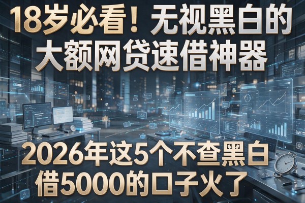 18岁必看！无视黑白的大额网贷速借神器，2026年这5个不查黑白借5000的口子火了