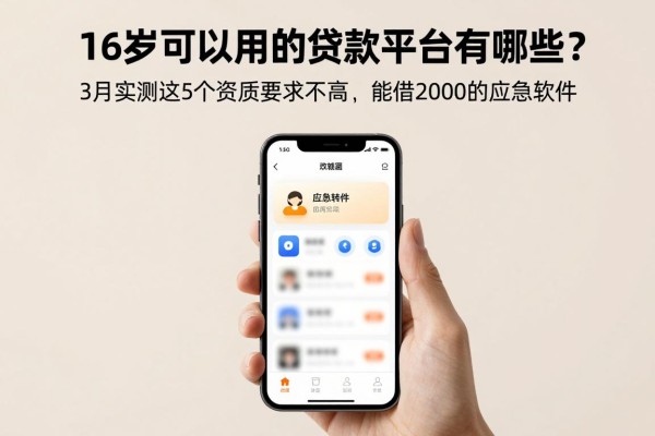 16岁可以用的贷款平台有哪些?3月实测这5个资质要求不高、能借2000的应急软件