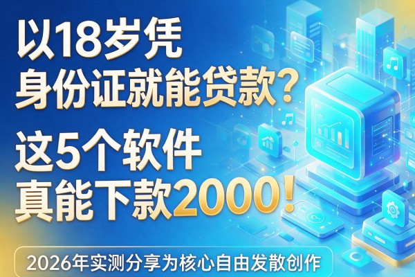 18岁凭身份证就能贷款?这5个软件真能下款2000!2026年实测分享