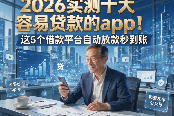 2026实测十大容易贷款的app！这5个借款平台自动放款秒到账