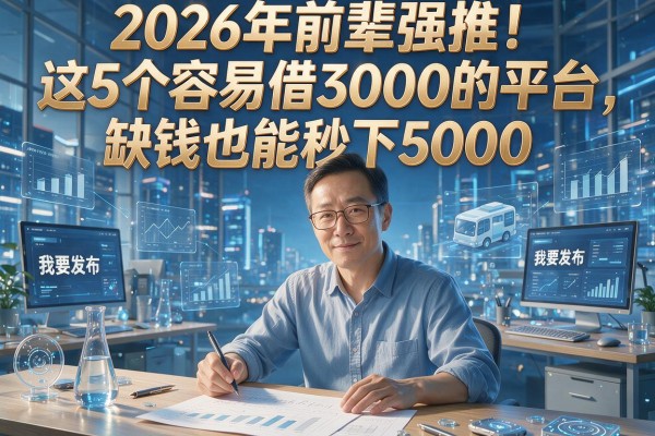 2026年前辈强推！这5个容易借3000的平台，缺钱也能秒下5000！