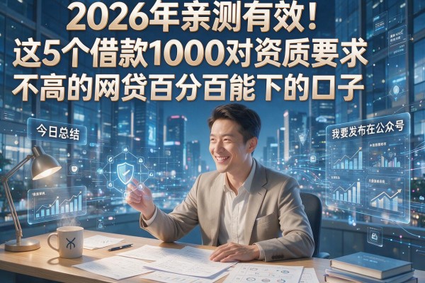 2026年亲测有效!这5个借款1000对资质要求不高的网贷百分百能下的口子,今日总结