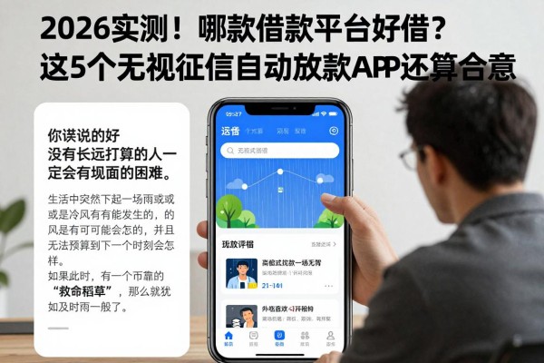 2026实测！哪款借款平台好借？这5个无视征信自动放款APP还算合意