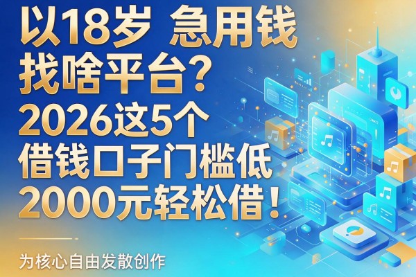 18岁急用钱找啥平台?2026这5个借钱口子门槛低,2000元轻松借!
