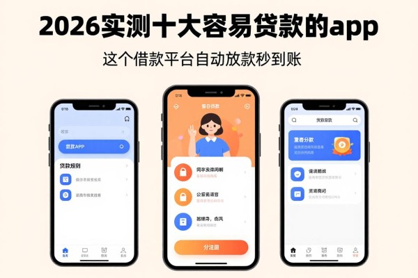 2026实测十大容易贷款的app！这5个借款平台自动放款秒到账