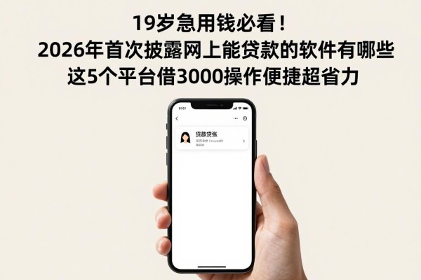 19岁急用钱必看!2026年首次披露网上能贷款的软件有哪些,这5个平台借3000操作便捷超省力