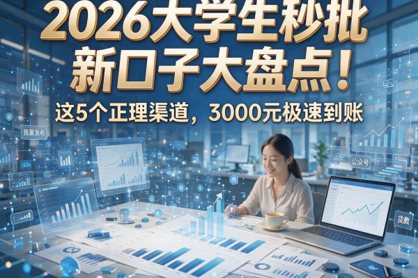 2026大学生秒批新口子大盘点！这5个正规渠道，3000元极速到账
