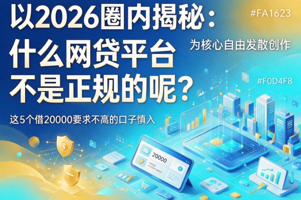 2026圈内揭秘：什么网贷平台不是正规的呢？这5个借20000要求不高的口子慎入