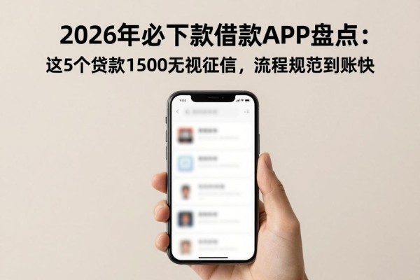 2026年必下款借款APP盘点:这5个贷款1500无视征信,流程规范到账快